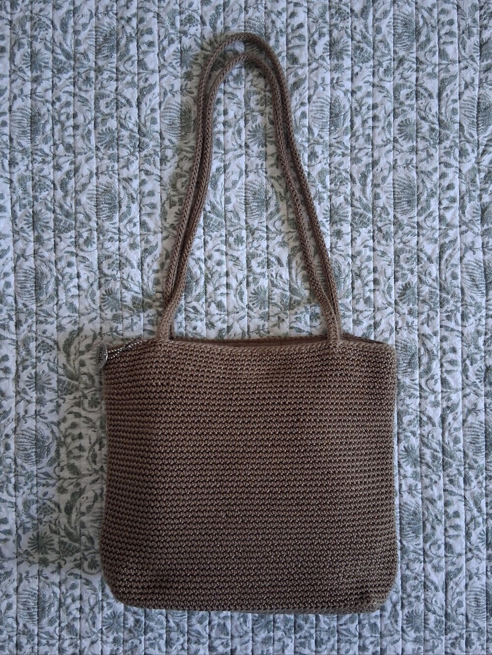 The Sak Taupe Tan Crochet Shoulder Bag